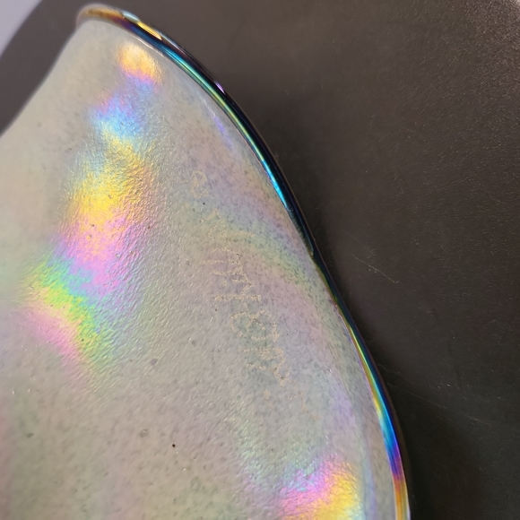 Quoizel Pulled Feather Art Glass Shade Signed Todd Phillips Salamander Art Glass - Picture 8 of 14